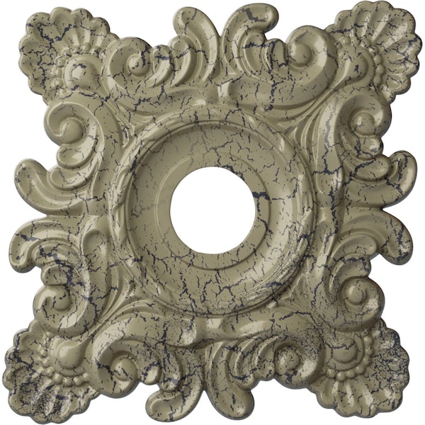 Ekena Millwork Crawley Medallion (Canopies up to 6 3/4"), 18"W x 18"H x 3 1/4"ID x 1 1/2"P, Castle Stone Crackle CM18CRCSC - main